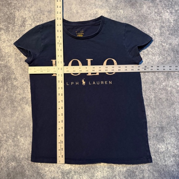 Polo Ralph Lauren Womens Navy Blue Graphic Baby T-Shirt Logo Crew Neck S Small - Picture 5 of 6